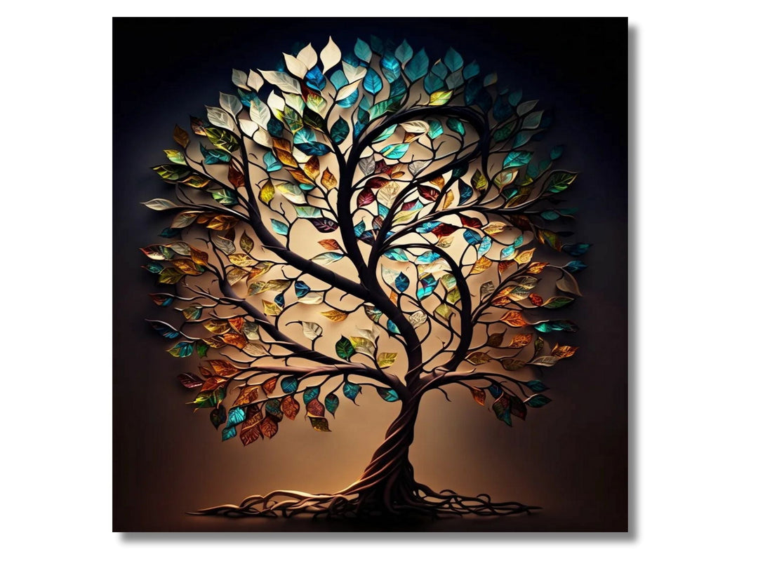 Stained Glass Wall Art Tree of Life Window-Wall Painting Decor