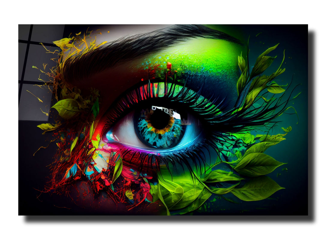 Colorful Eyes Glass Printing Wall Art - Modern Glass Wall Decor