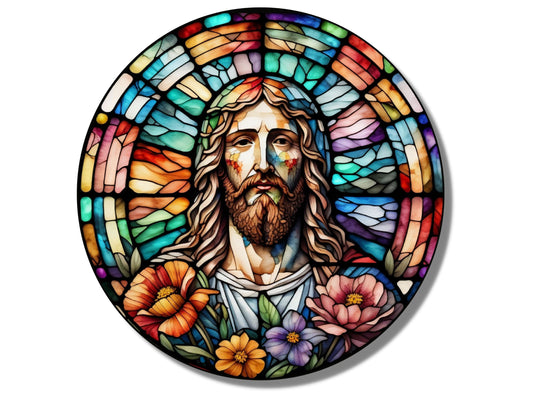 Stained Glass Jesus Christ Pattern Wall Art Window-Wall Painting Decor