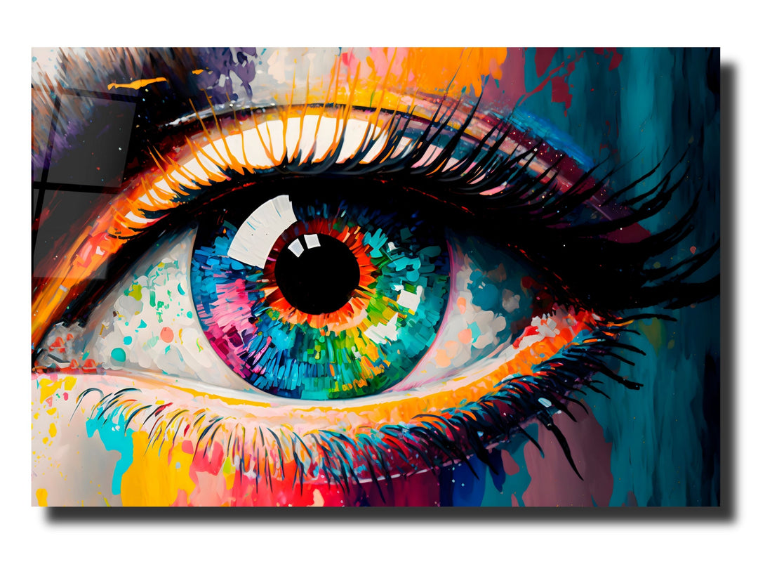 Colorful Eyes Glass Printing Wall Art - Modern Glass Wall Decor