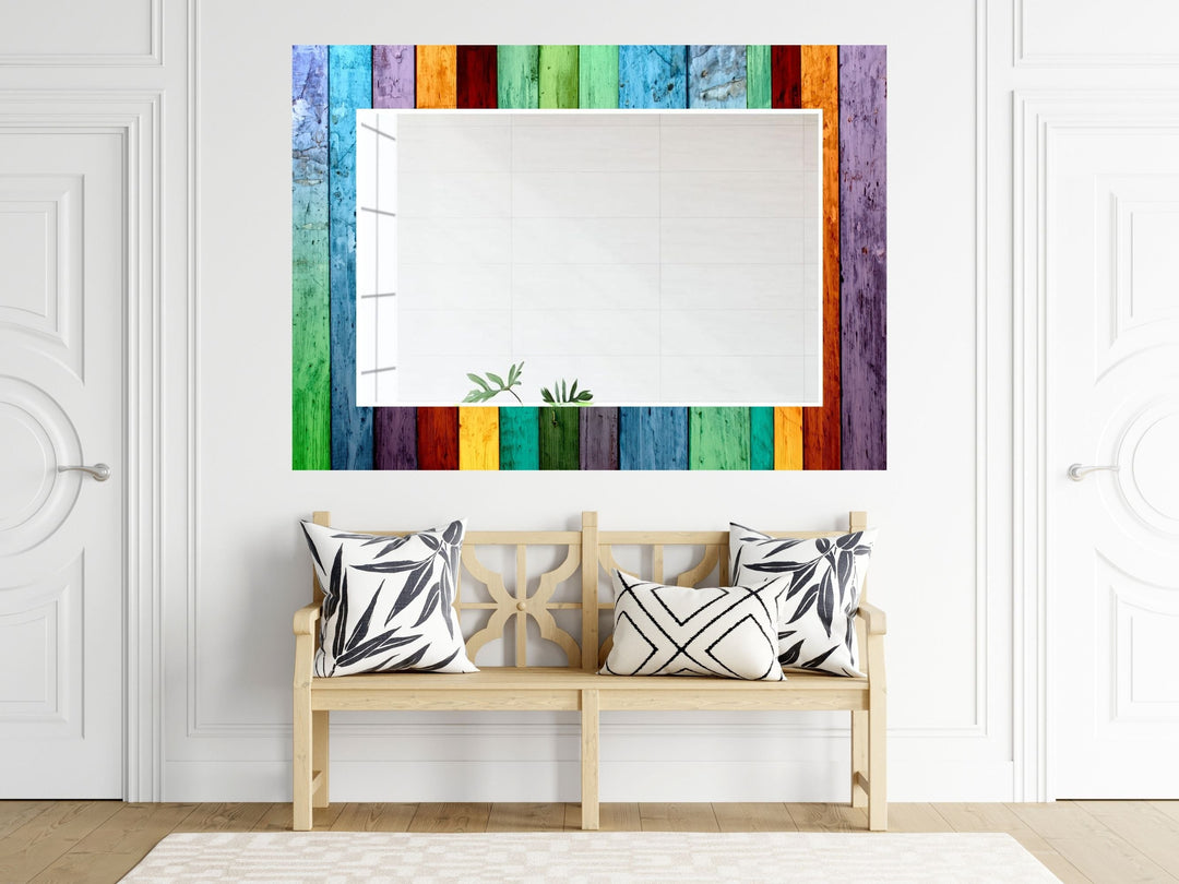 Abstract Stained Glass Pattern Wall Mirror-Home Office Wall Decoration