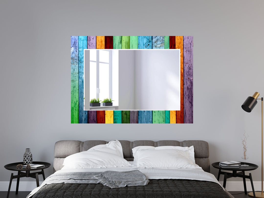 Abstract Stained Glass Pattern Wall Mirror-Home Office Wall Decoration