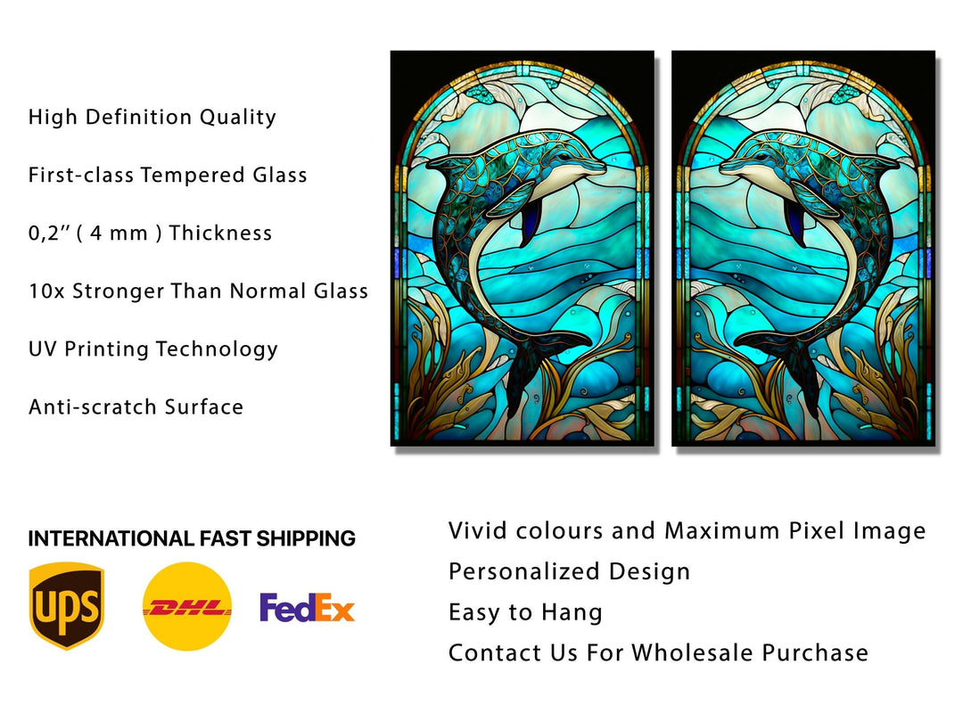 Stained Glass Pattern Wall Art Window-Wall Painting Decor Panel