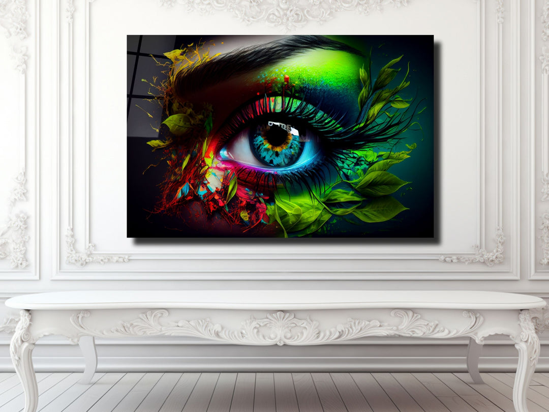 Colorful Eyes Glass Printing Wall Art - Modern Glass Wall Decor