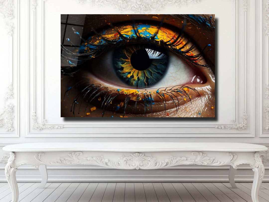 Colorful Eyes Glass Printing Wall Art - Modern Glass Wall Decor