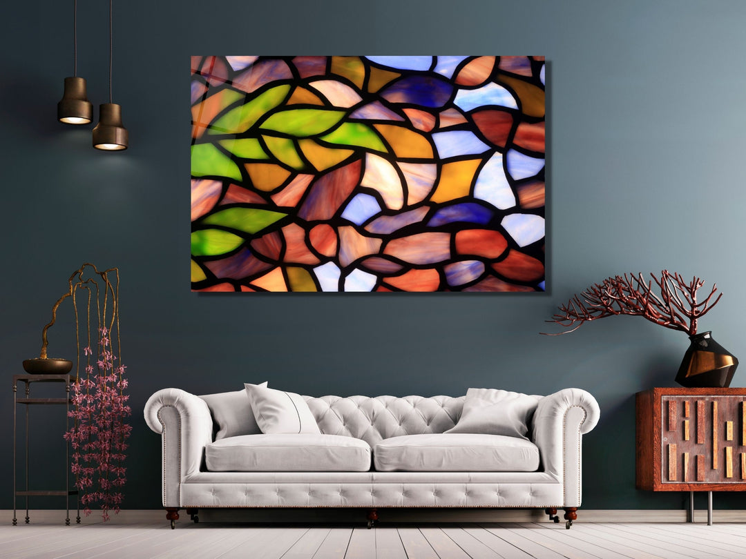 Abstract Stained Glass Pattern Wall Art-Home Office Wall Painting Decor