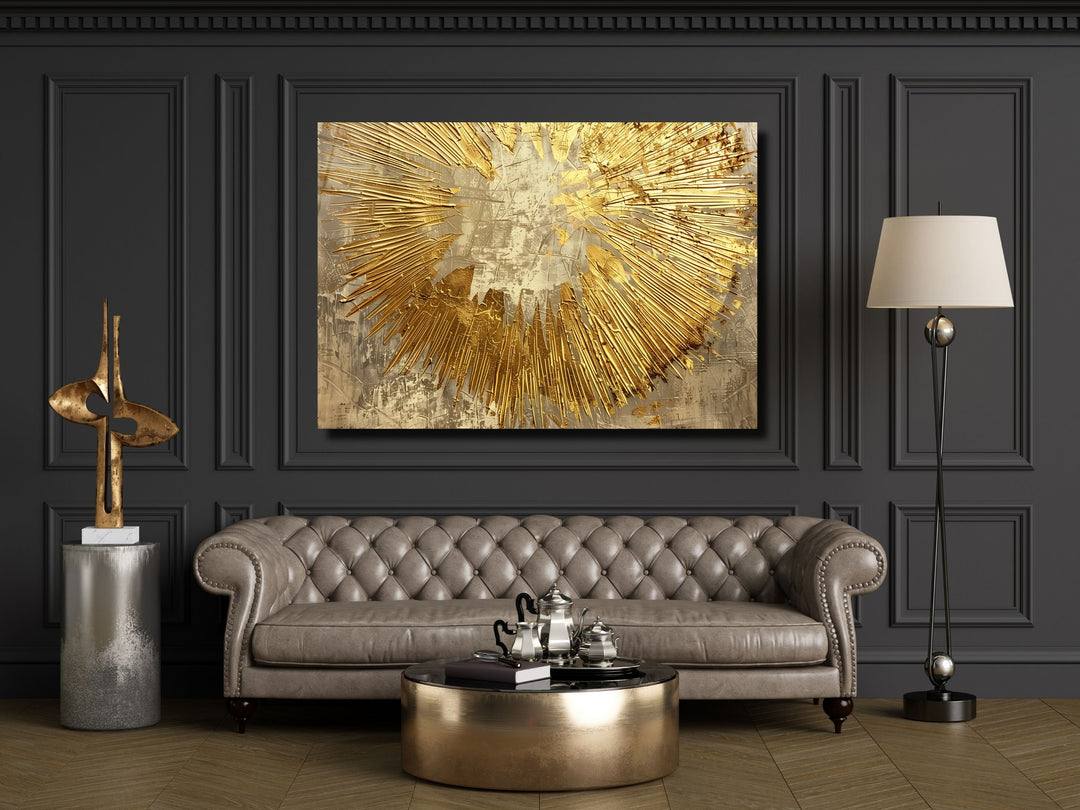 Abstract Gold Glass Printing Wall Art - Home&Office Wall Decor