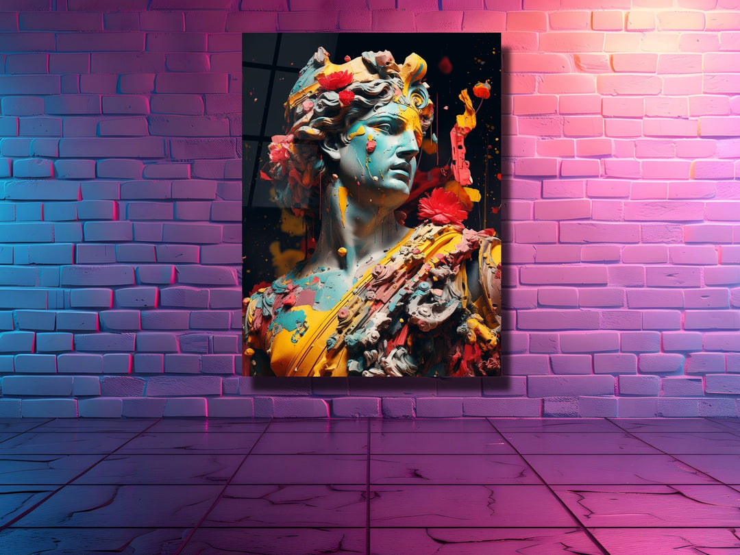 Colorful Sculpture Tempered Glass Wall Art Decor-Home&Office Glass Printing Wall Painting