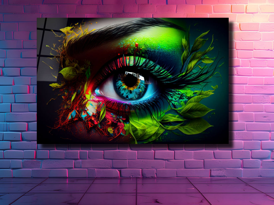 Colorful Eyes Glass Printing Wall Art - Modern Glass Wall Decor