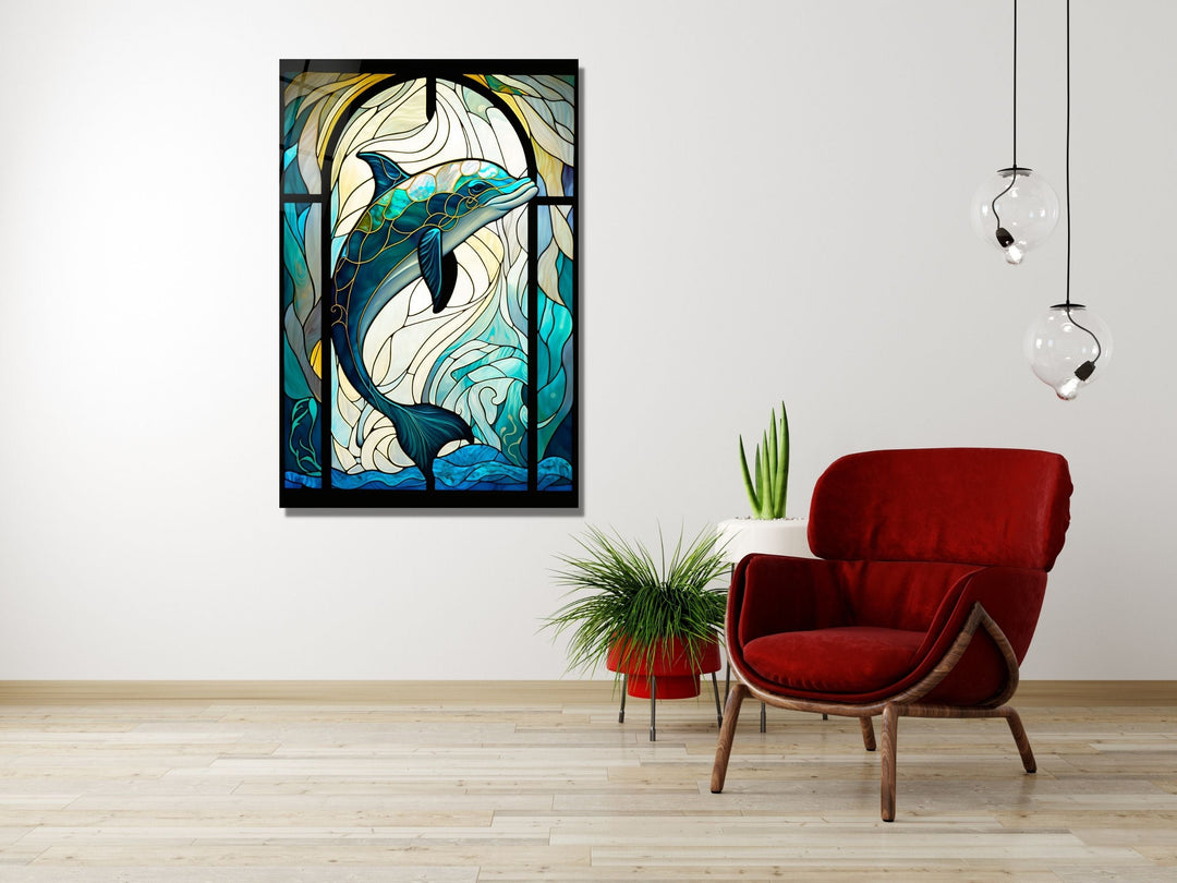 Stained Glass Pattern Wall Art Window-Wall Painting Decor Panel