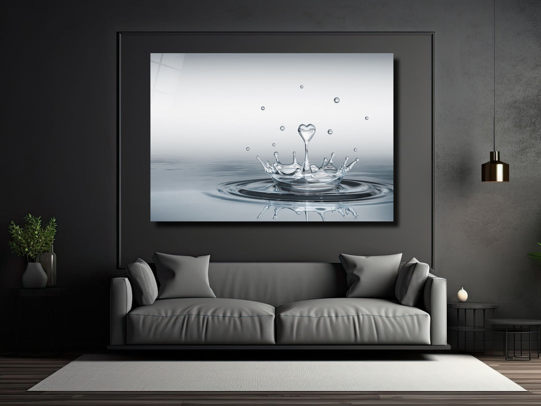 Drop of Love Glass Printing Wall Art - Modern Glass Wall Decor