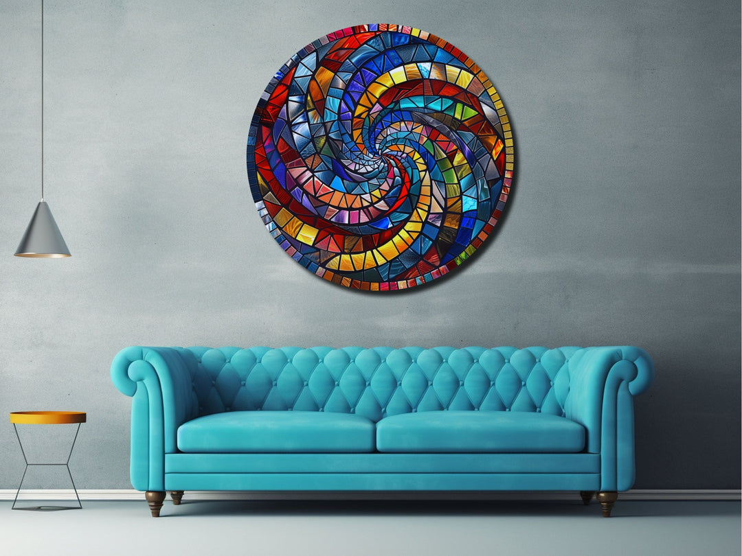 Abstract Colorful Stained Glass Pattern Wall Art Decor-Home&Office Glass Printing Wall Painting