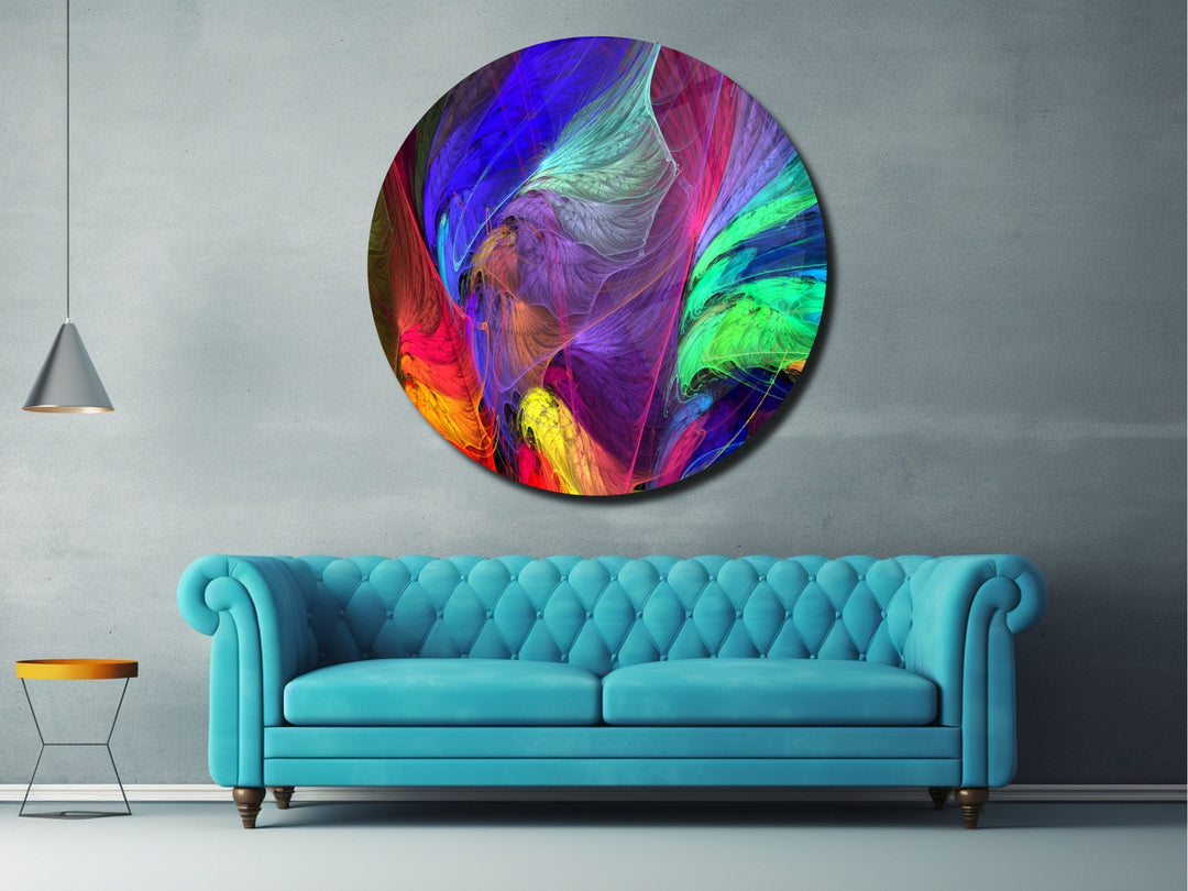 Abstract Colorful Stained Glass Pattern Wall Art Decor-Home&Office Glass Printing Wall Painting