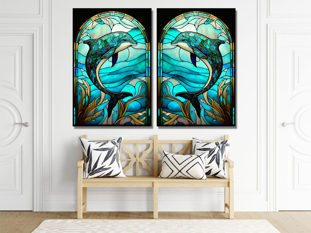 Stained Glass Pattern Wall Art Window-Wall Painting Decor Panel