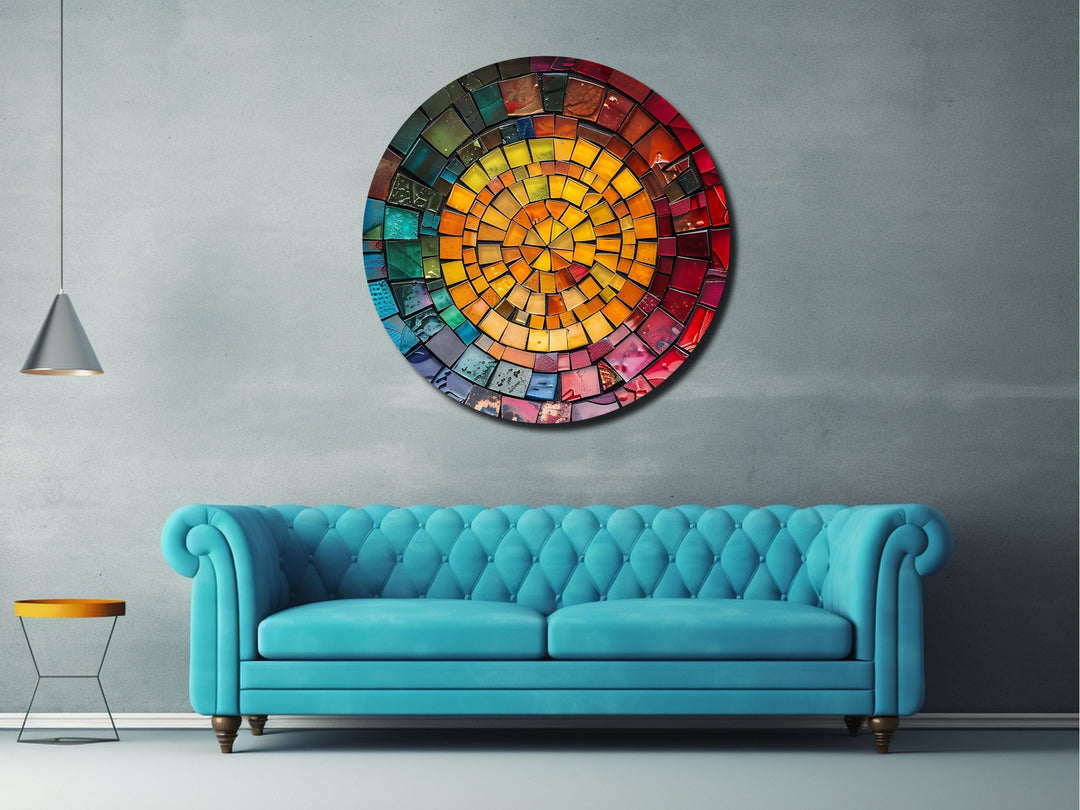 Abstract Colorful Stained Glass Pattern Wall Art Decor-Home&Office Glass Printing Wall Painting