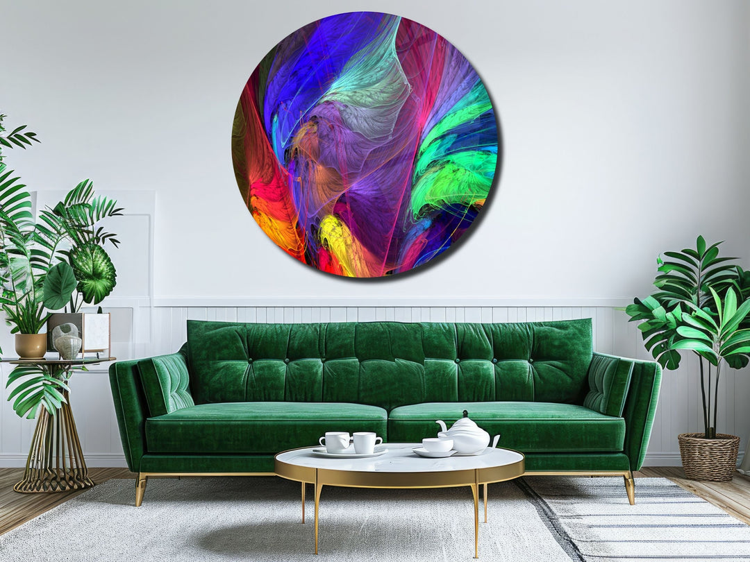 Abstract Colorful Stained Glass Pattern Wall Art Decor-Home&Office Glass Printing Wall Painting