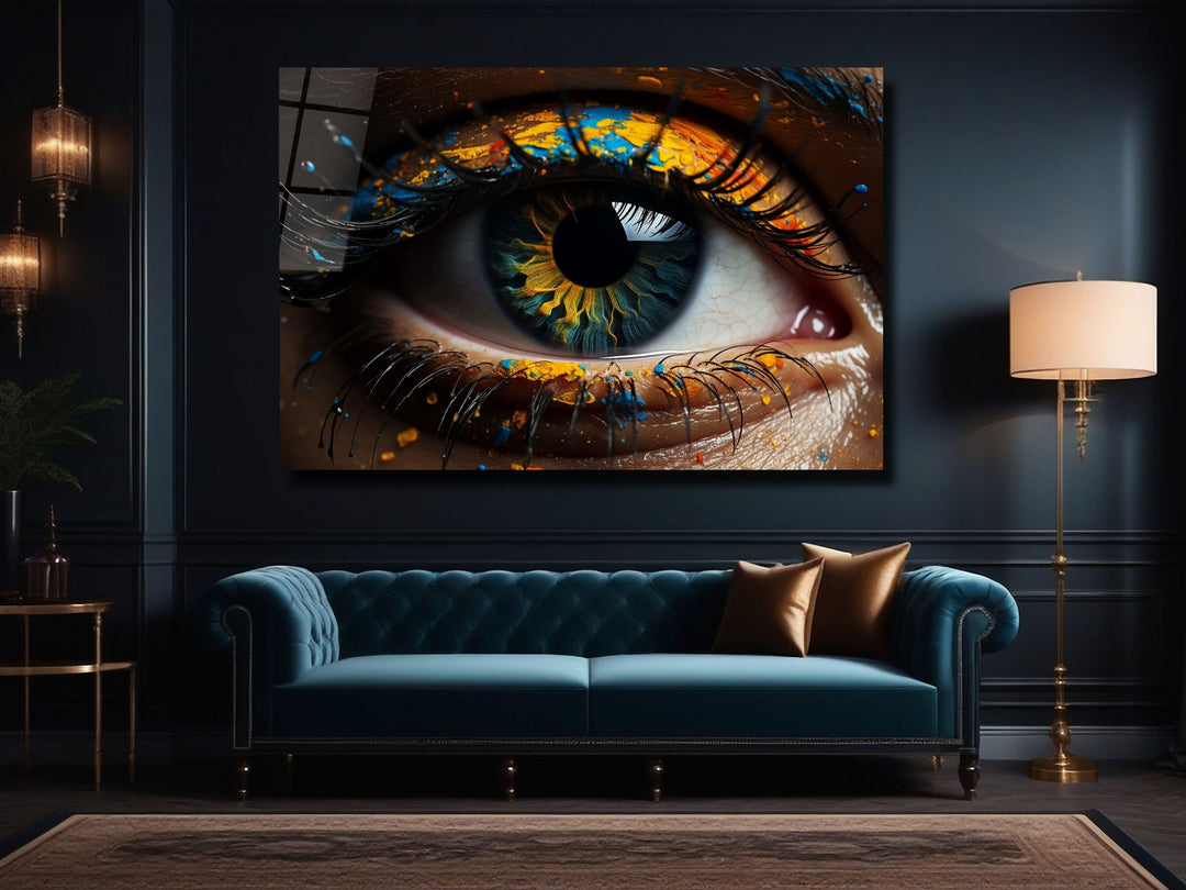 Colorful Eyes Glass Printing Wall Art - Modern Glass Wall Decor