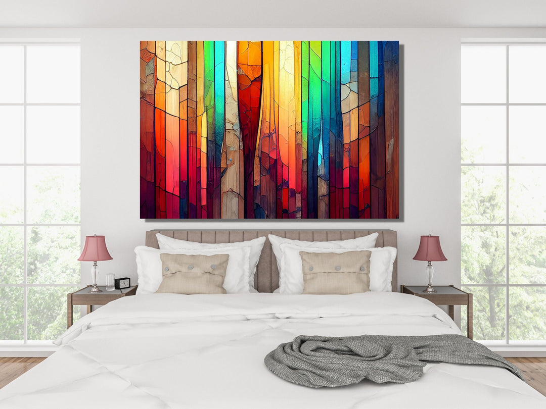 Abstract Glass Printing Wall Art-Home Office Glass Wall Painting Decor