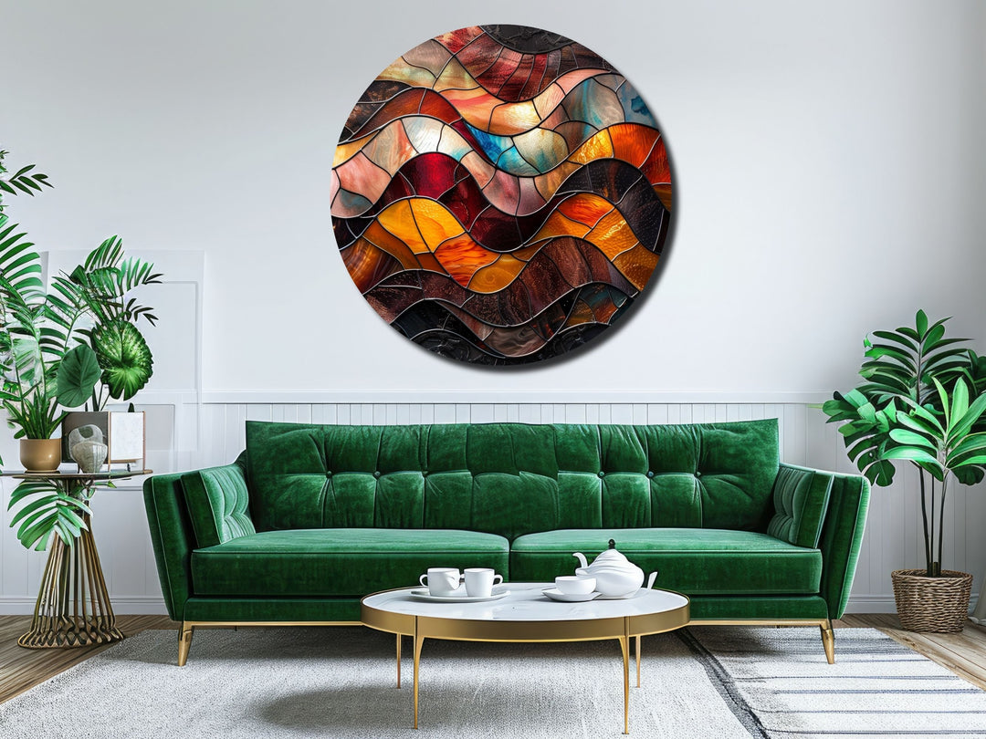 Abstract Colorful Stained Glass Pattern Wall Art Decor-Home&Office Glass Printing Wall Painting