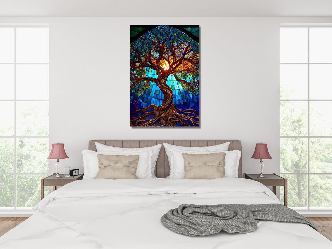 Stained Glass Wall Art Tree of Life Window-Wall Painting Decor