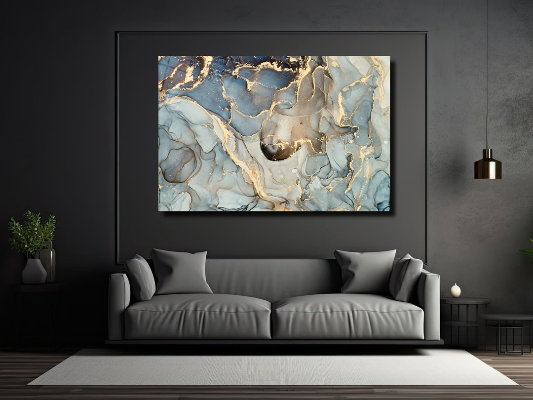 Abstract Marble Pattern Glass Printing Wall Art- Home&Office Wall Decor