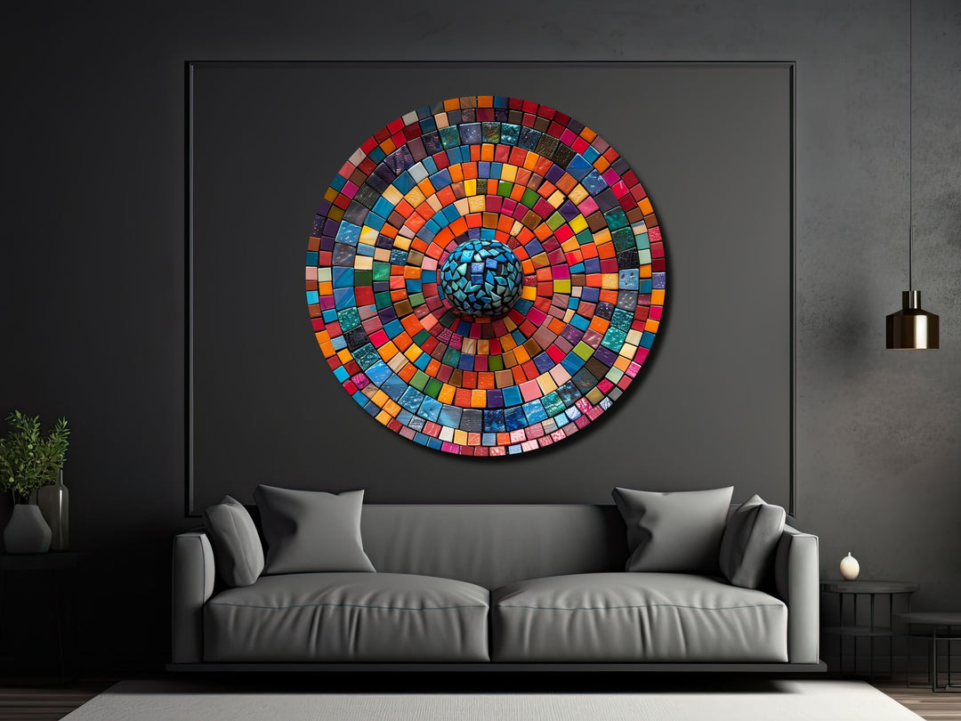 Abstract Colorful Stained Glass Pattern Wall Art Decor-Home&Office Glass Printing Wall Painting