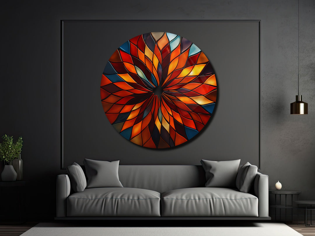 Abstract Colorful Stained Glass Pattern Wall Art Decor-Home&Office Glass Printing Wall Painting