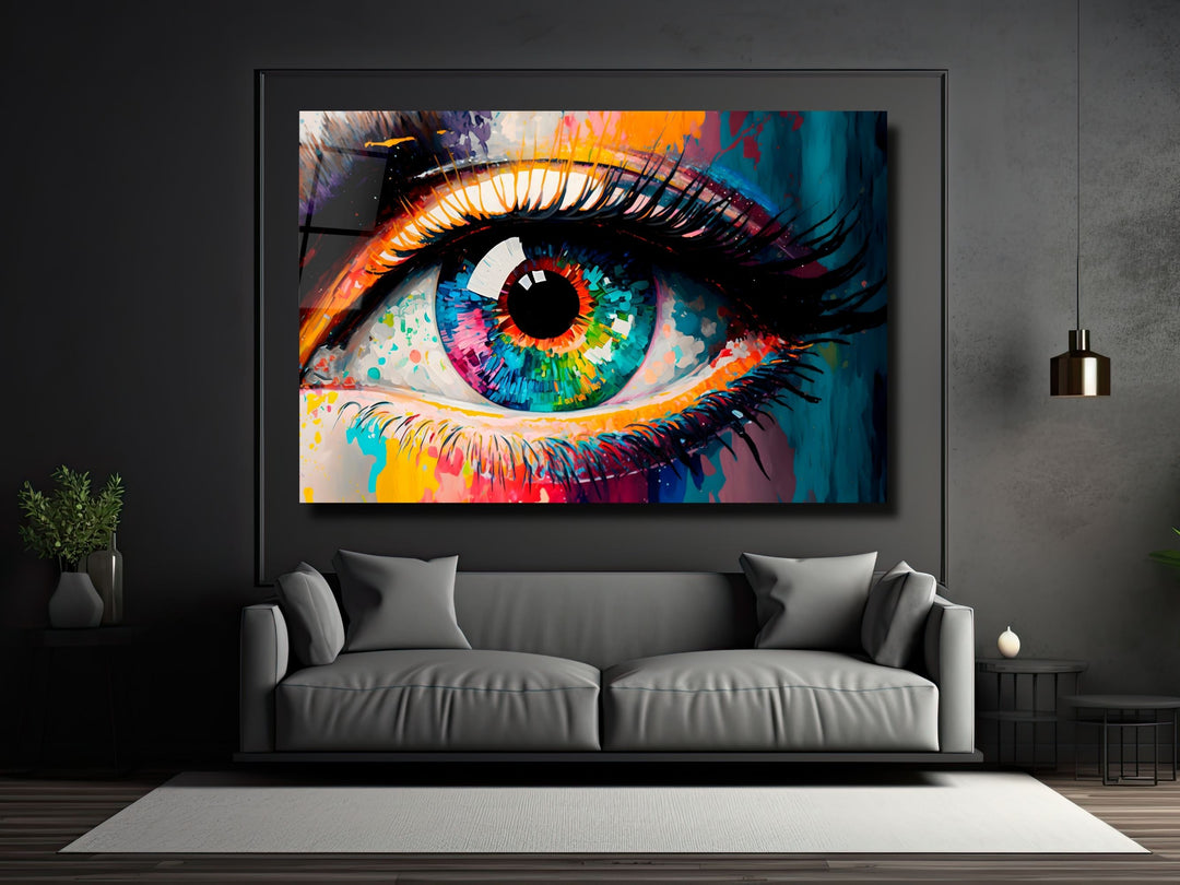 Colorful Eyes Glass Printing Wall Art - Modern Glass Wall Decor