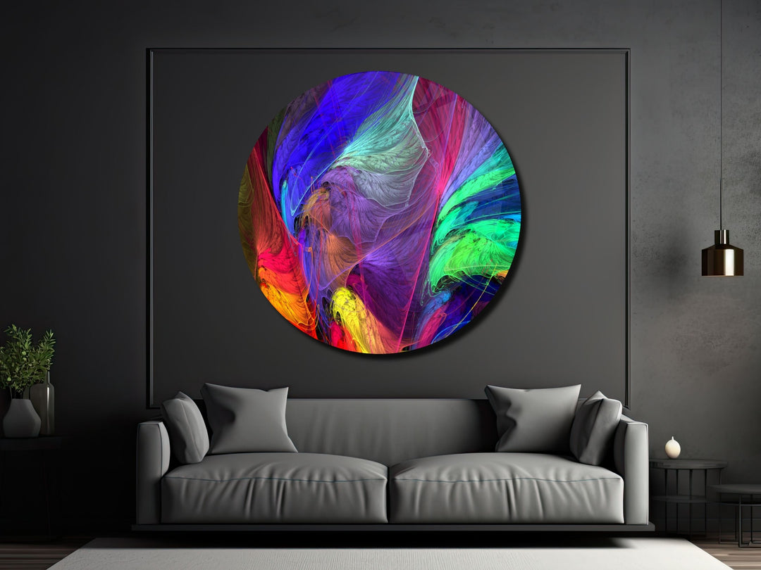 Abstract Colorful Stained Glass Pattern Wall Art Decor-Home&Office Glass Printing Wall Painting