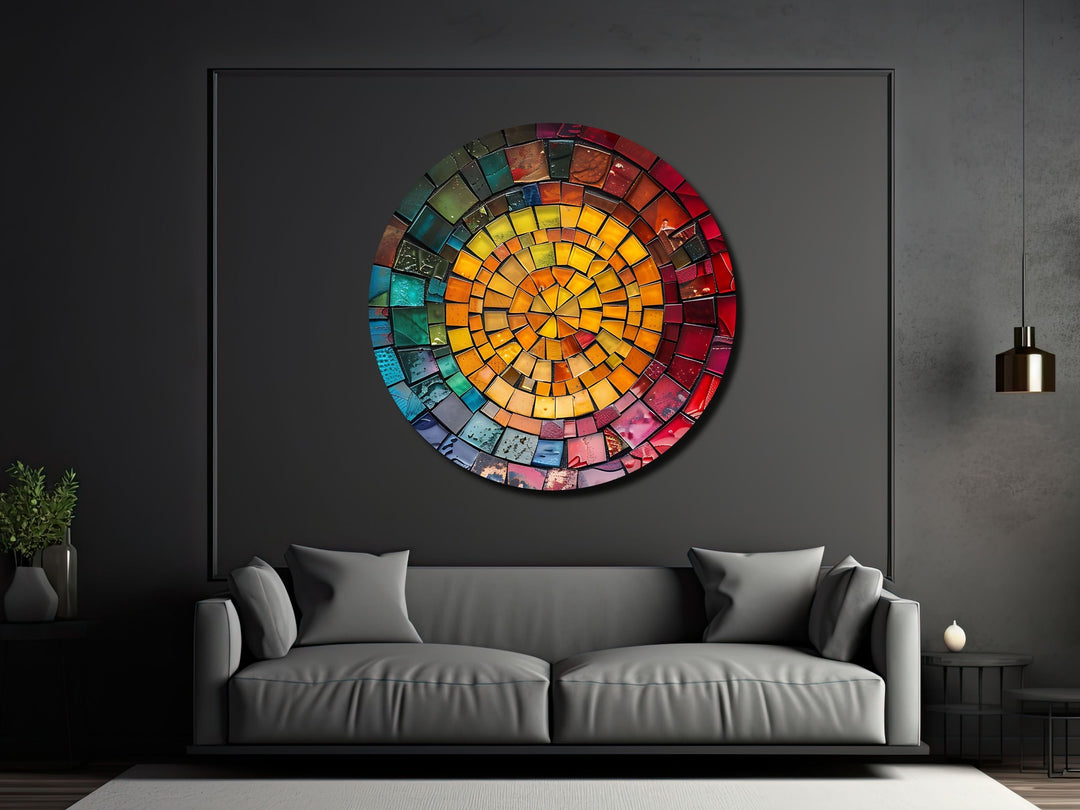 Abstract Colorful Stained Glass Pattern Wall Art Decor-Home&Office Glass Printing Wall Painting