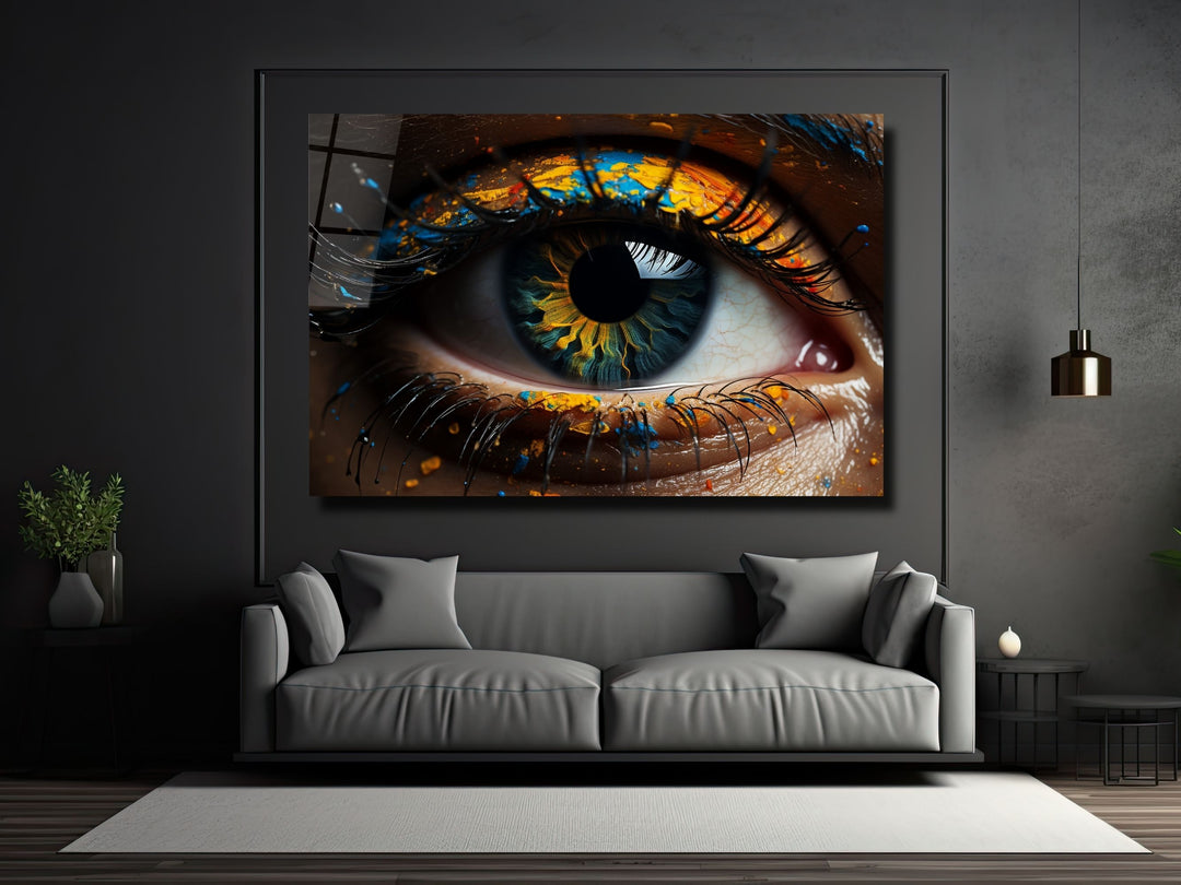 Colorful Eyes Glass Printing Wall Art - Modern Glass Wall Decor