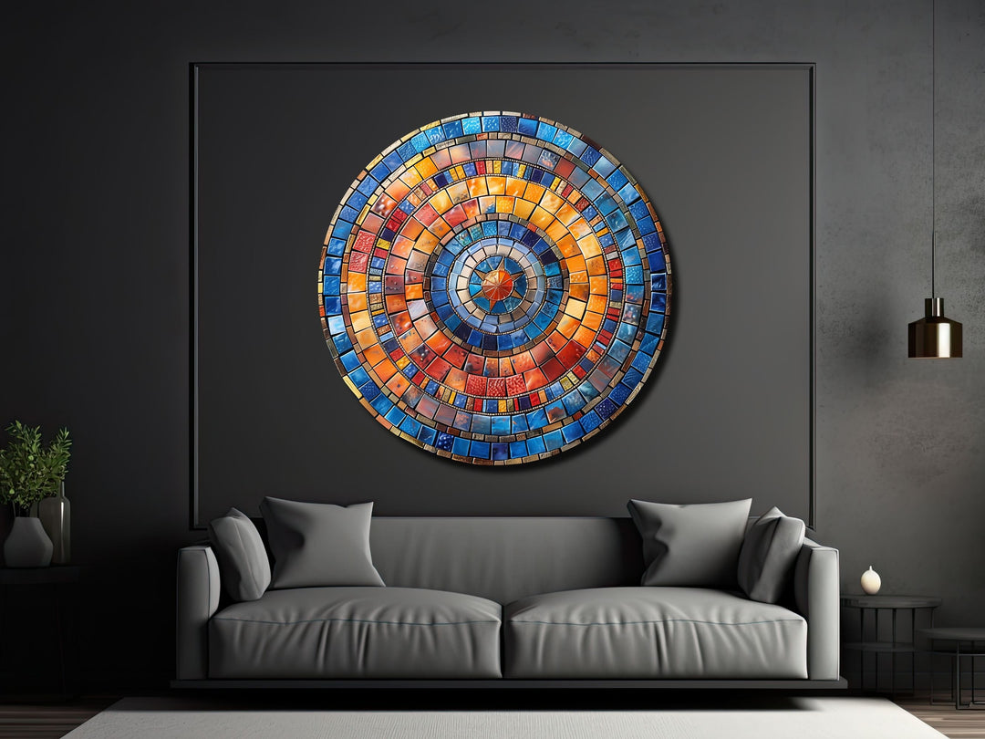 Abstract Colorful Stained Glass Pattern Wall Art Decor-Home&Office Glass Printing Wall Painting