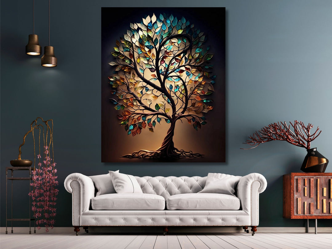 Stained Glass Wall Art Tree of Life Window-Wall Painting Decor