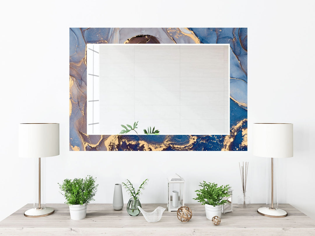 Abstract Marble Pattern Wall Mirror-Home Office Wall Decoration