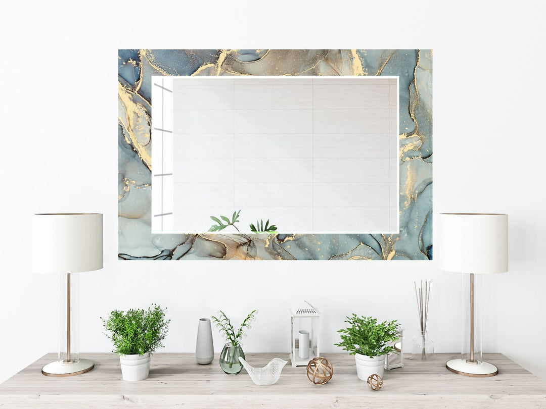 Abstract Marble Pattern Wall Mirror-Home Office Wall Decoration