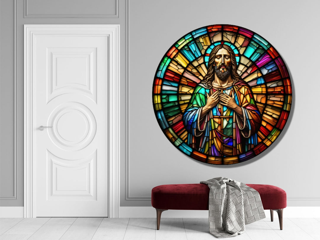 Stained Glass Jesus Christ Pattern Wall Art Window-Wall Painting Decor