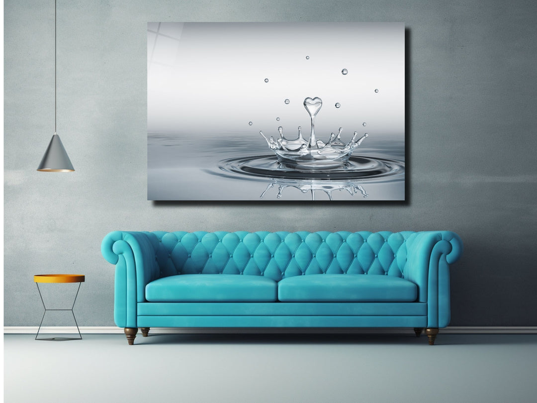 Drop of Love Glass Printing Wall Art - Modern Glass Wall Decor