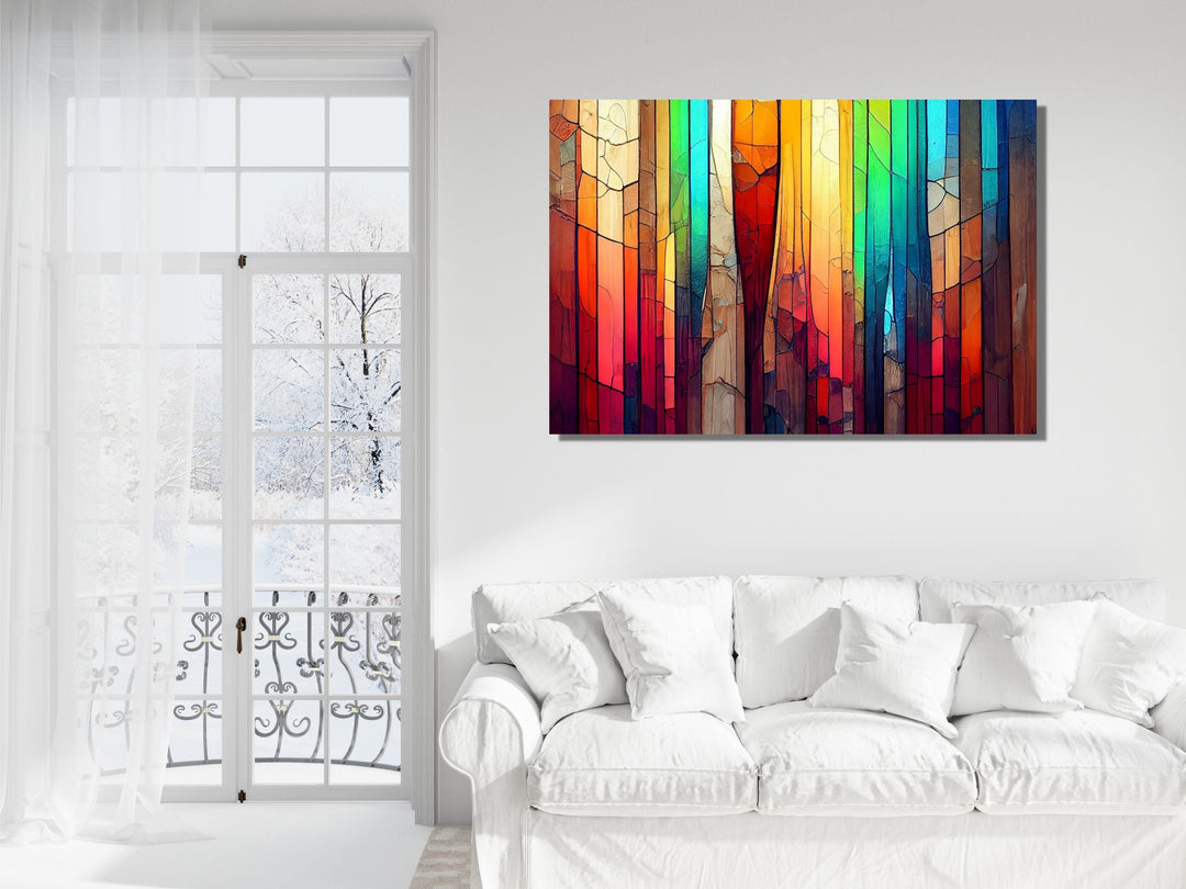 Abstract Glass Printing Wall Art-Home Office Glass Wall Painting Decor