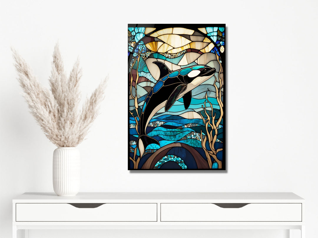 Stained Glass Pattern Wall Art Window-Wall Painting Decor Panel