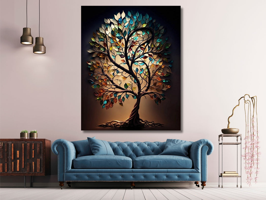 Stained Glass Wall Art Tree of Life Window-Wall Painting Decor