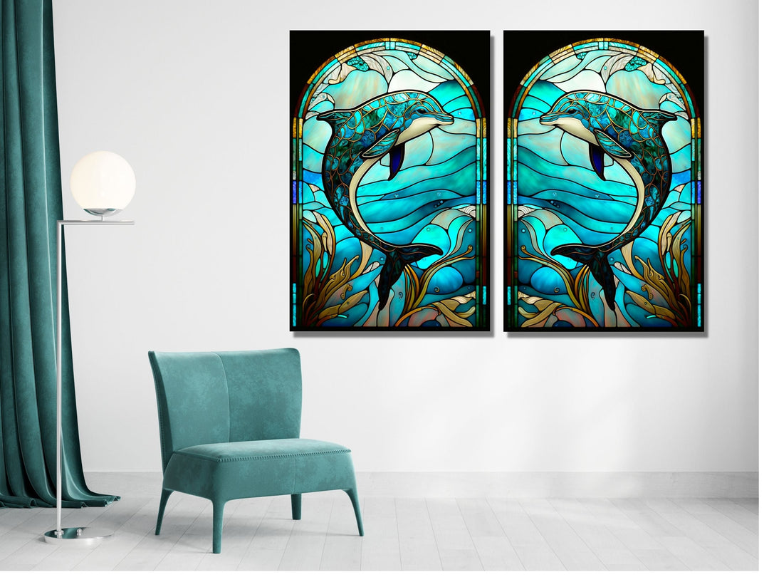 Stained Glass Pattern Wall Art Window-Wall Painting Decor Panel