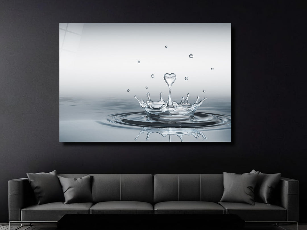 Drop of Love Glass Printing Wall Art - Modern Glass Wall Decor