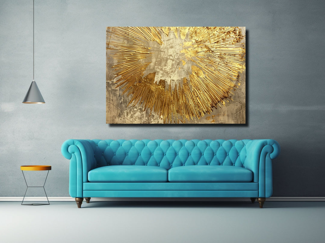 Abstract Gold Glass Printing Wall Art - Home&Office Wall Decor