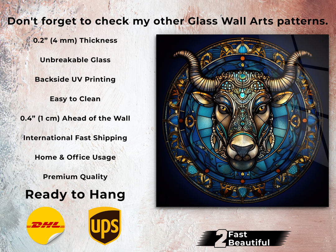 Taurus Glass Printing Wall Art - Home&Office Wall Decor