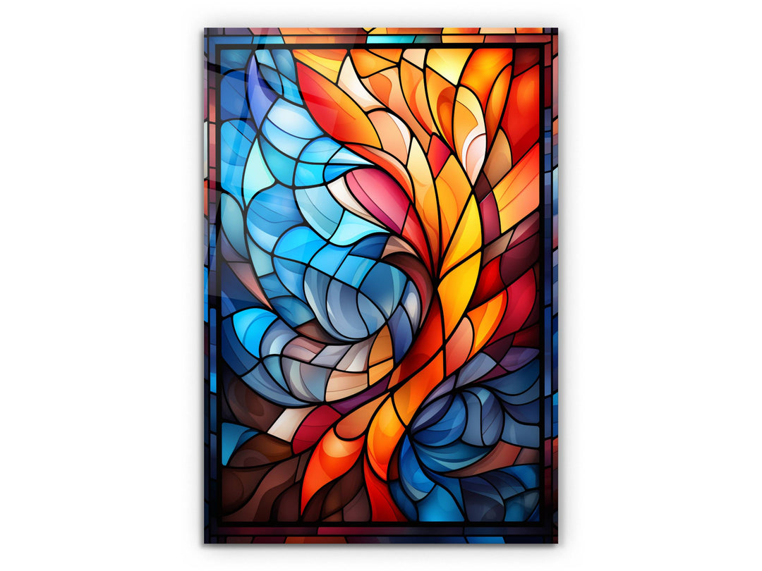 Abstract Stained Glass Pattern Wall Art-Home Office Wall Painting Decor Panel