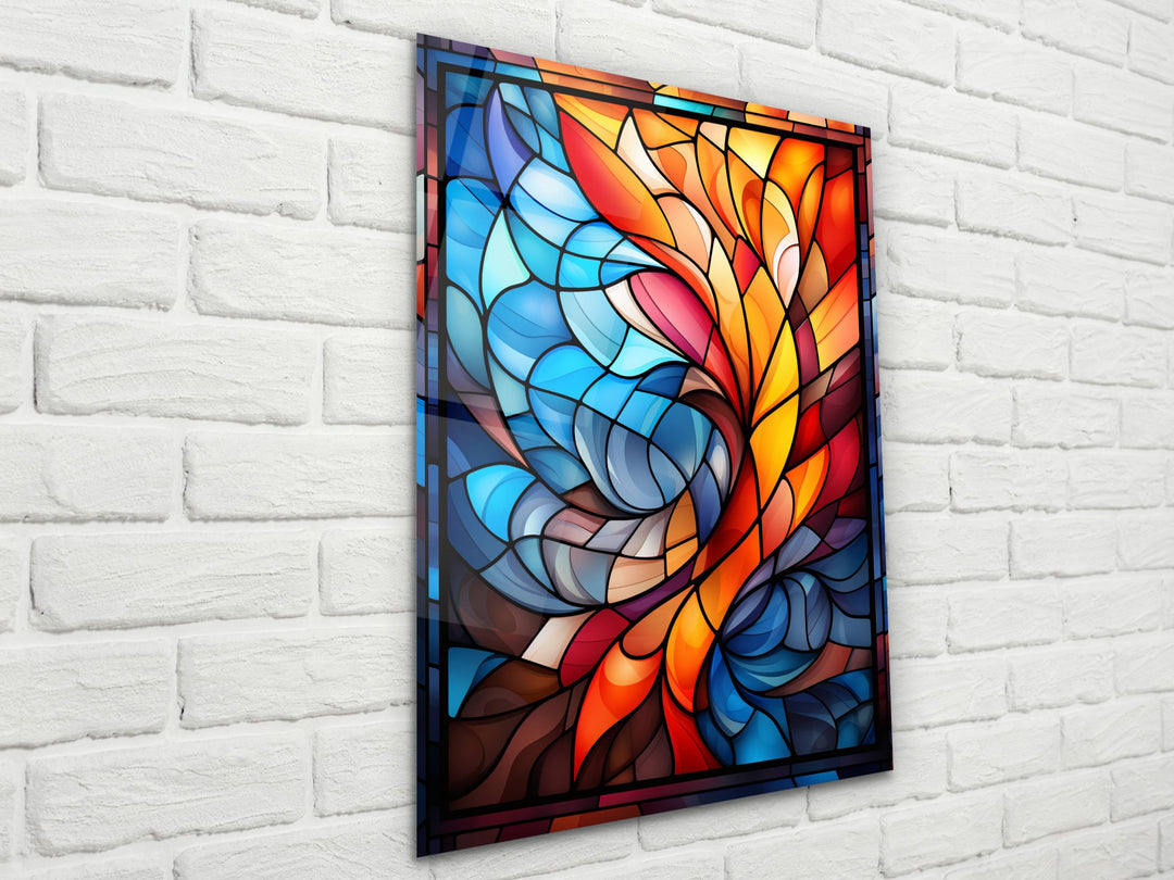 Abstract Stained Glass Pattern Wall Art-Home Office Wall Painting Decor Panel