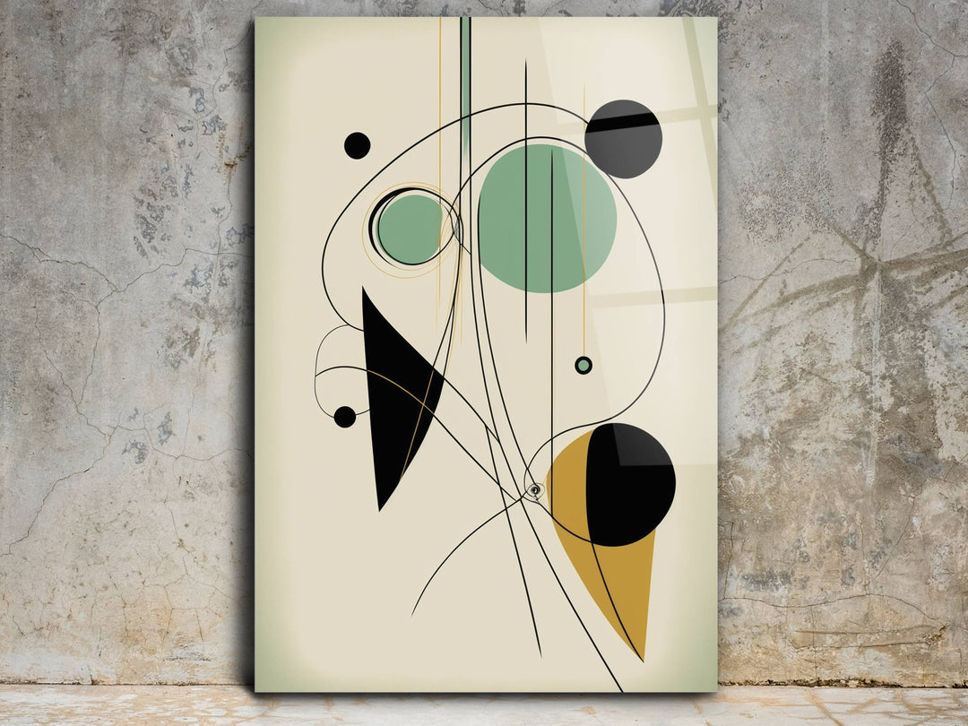 Minimalist Abstract Glass Wall Art - Home & Office Glass Printing Wall Decor Painting