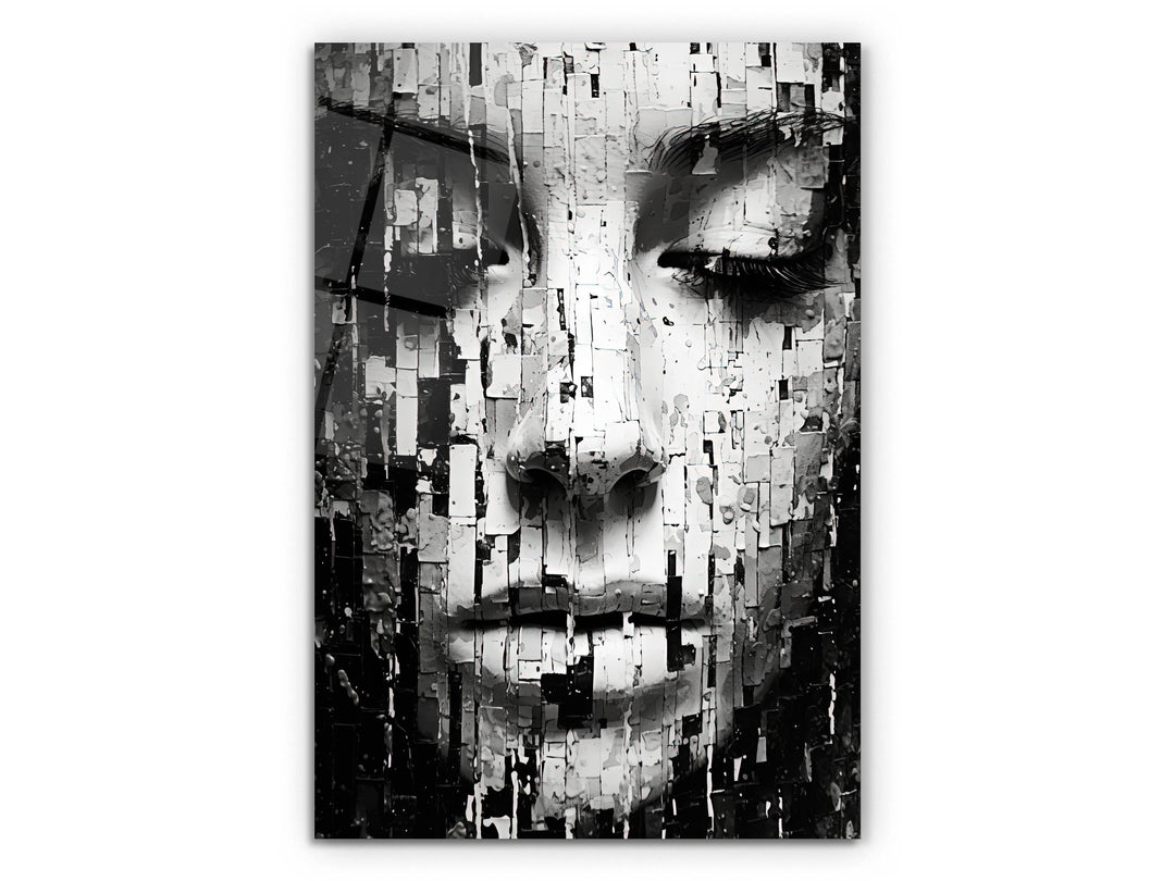 Abstract Minimalist Design Wall Art Decor Black&White-Home&Office Glass Printing Wall Painting