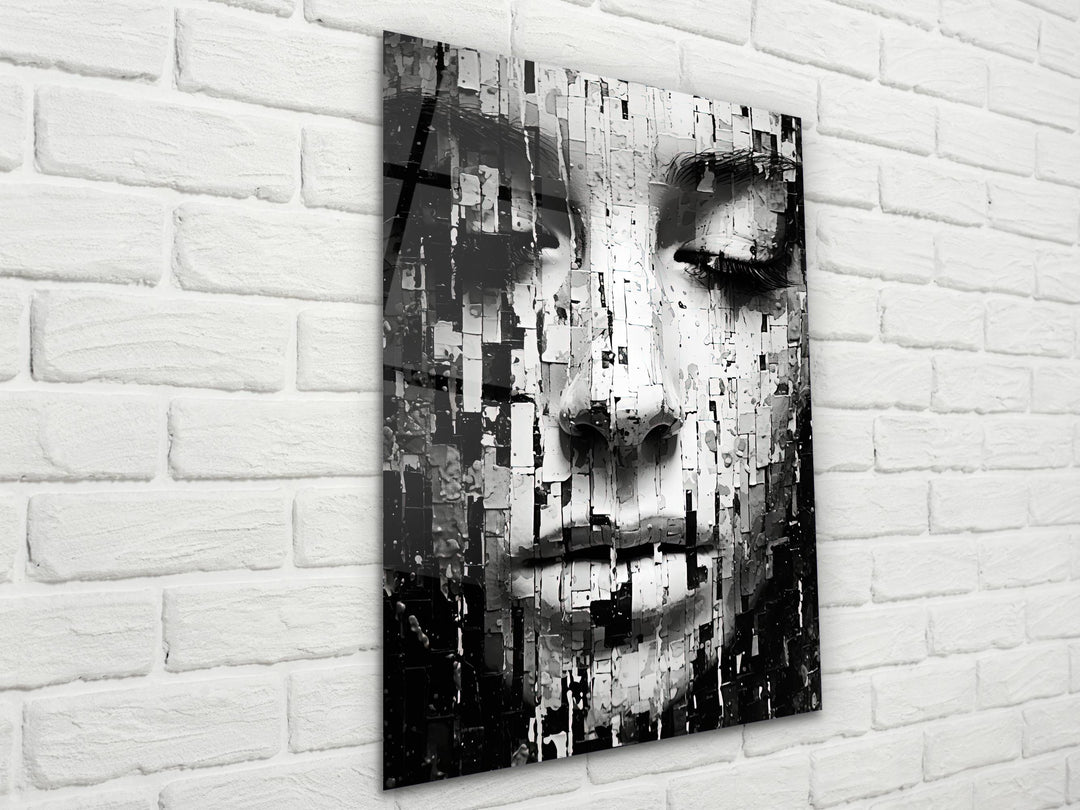 Abstract Minimalist Design Wall Art Decor Black&White-Home&Office Glass Printing Wall Painting