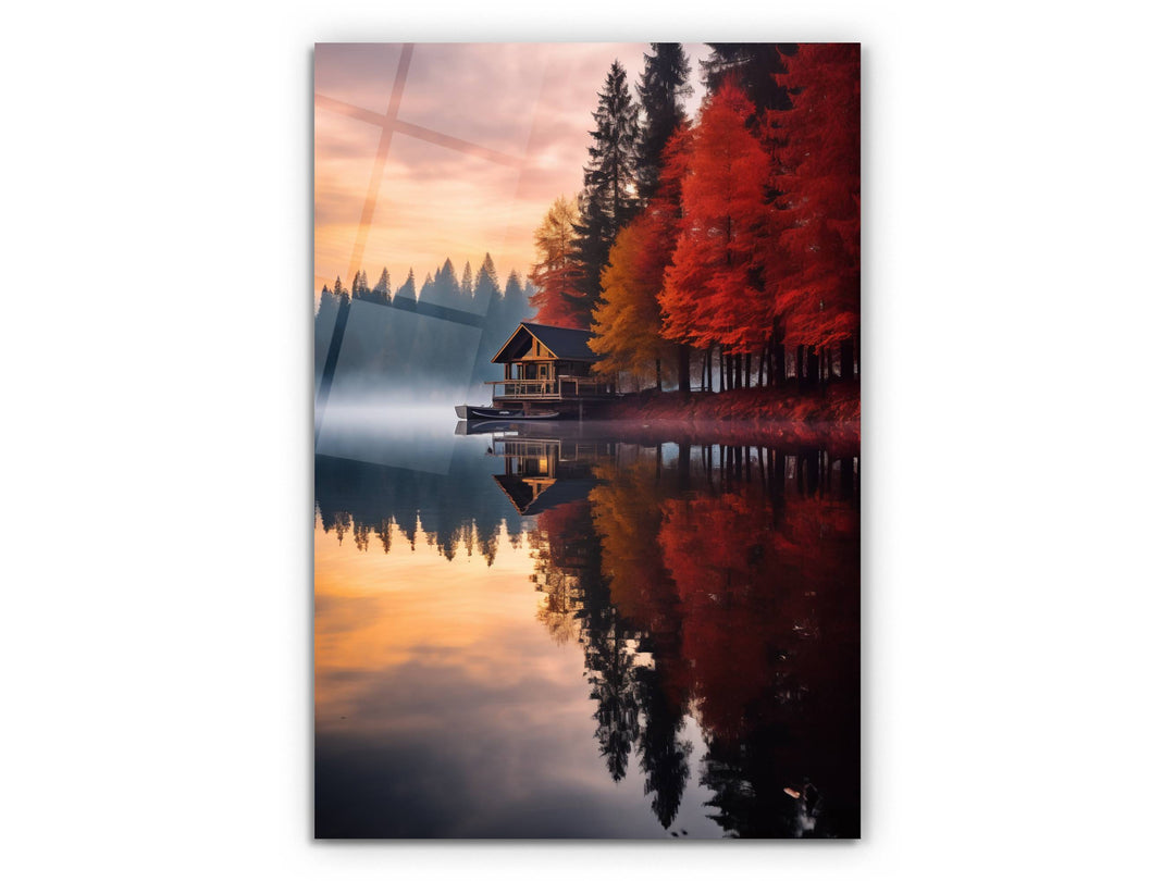 Autumn Nature Landscape Glass Printing Wall Art - Glass Wall Decor